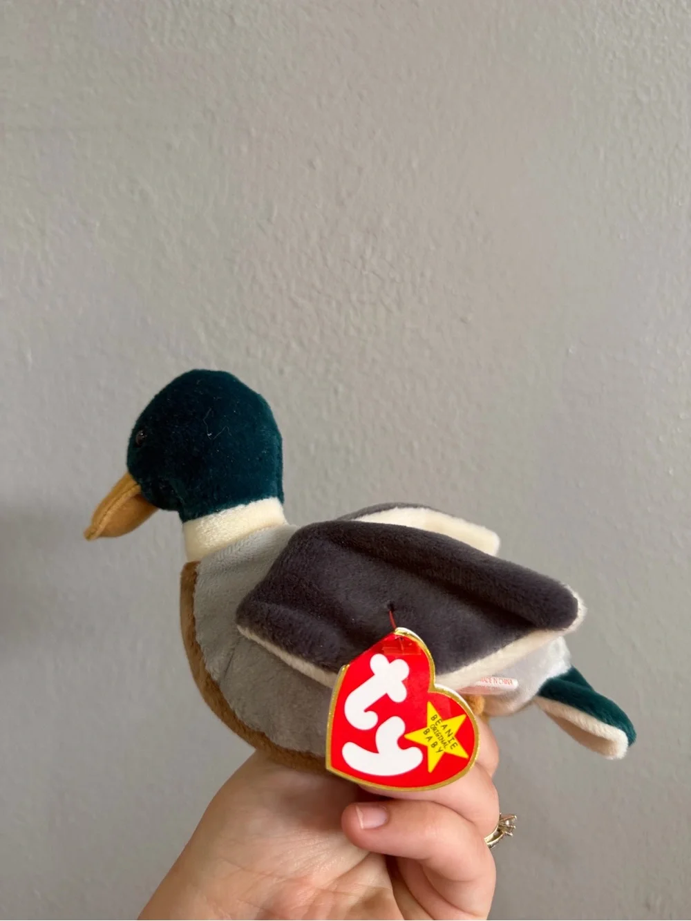 Plush Mallard Duck Bird Toy - Green, Gray, Brown